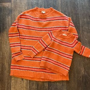 For Love And Lemons Orange and Red Striped Crewneck Sweater mommy and me set